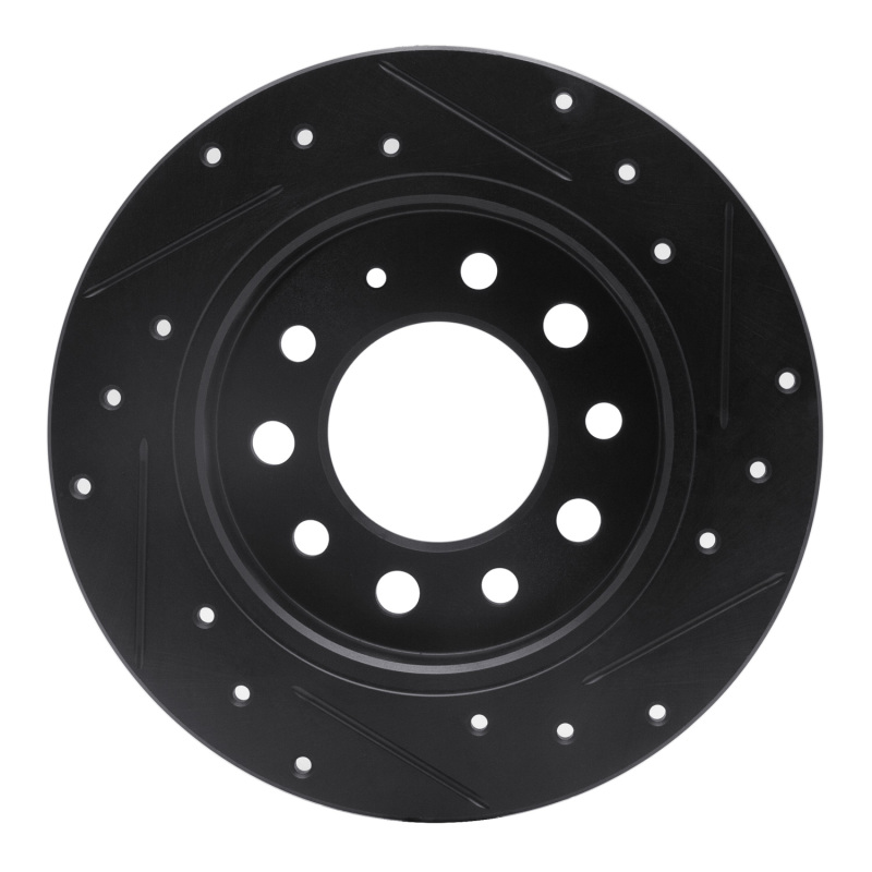 Hyundai Tiburon Brake Rotor (1) - Rear Left - R1 Concepts - Drilled & Slotted - Black - `03-`08